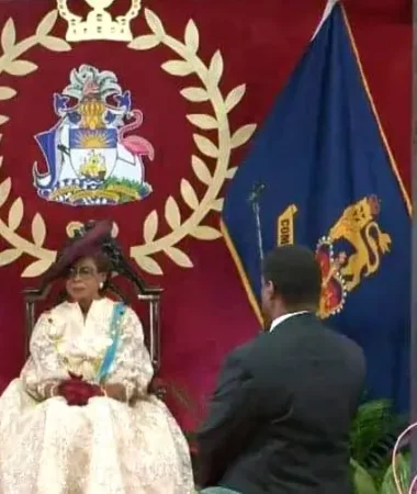 Parliament Opens with Governor-General Cynthia Mother Pratt 
Reading the Speech from the Throne