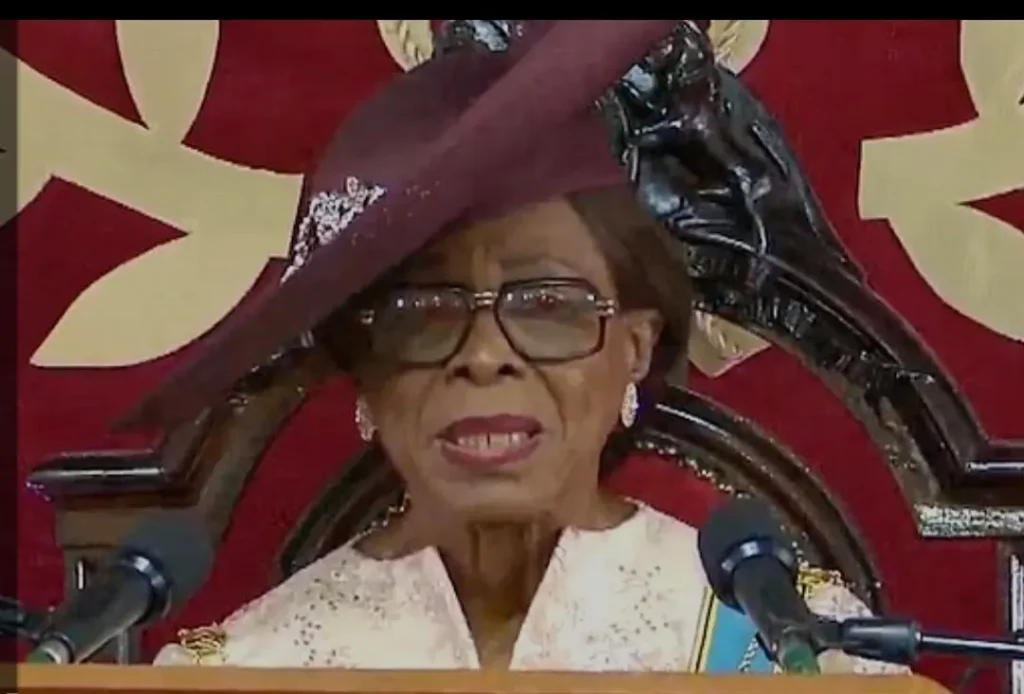 Parliament Opens with Governor-General Cynthia Mother Pratt 
Reading the Speech from the Throne

